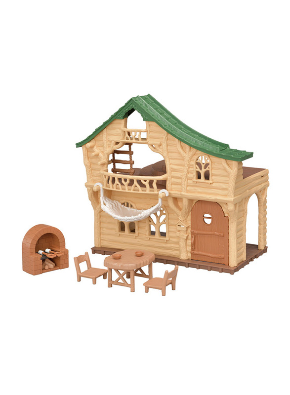 Epoch Sylvanian Family Lakeside Lodge, 11 Pieces, Ages 3+, Multicolour