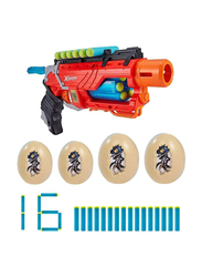 X-Shot Dino Attack Hunter Set with 2 Medium Eggs, 2 Small Eggs, 16 Darts, 21 Pieces, Ages 8+, Multicolour