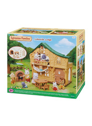 Epoch Sylvanian Family Lakeside Lodge, 11 Pieces, Ages 3+, Multicolour