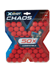 X-Shot Chaos Dart Balls Refill Set, 50 Pieces, Ages 8+, Red