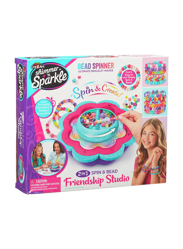 

Crazart Shimmer 'N Sparkle 2-in-1 Spin & Bead Friendship Studio, Ages 8+, Multicolour