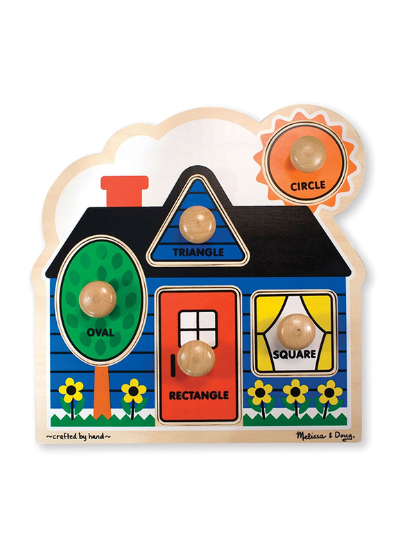 Melissa & Doug First Shapes Jumbo Knob, 6-Piece, Ages 12 Months +