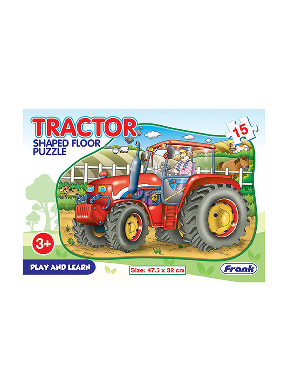 Frank Tractor Shaped Floor Puzzles for Kids, 15 Pieces, Ages 3+