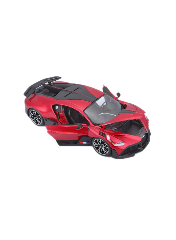 Bburago Bugatti Divo Diecast Model Car, Ages 3+, Matte Red/Black