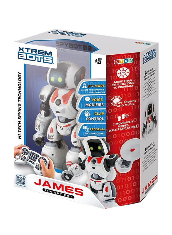 Xtreme Bots James The Spy Bot Smart RC Robot, Ages 3+
