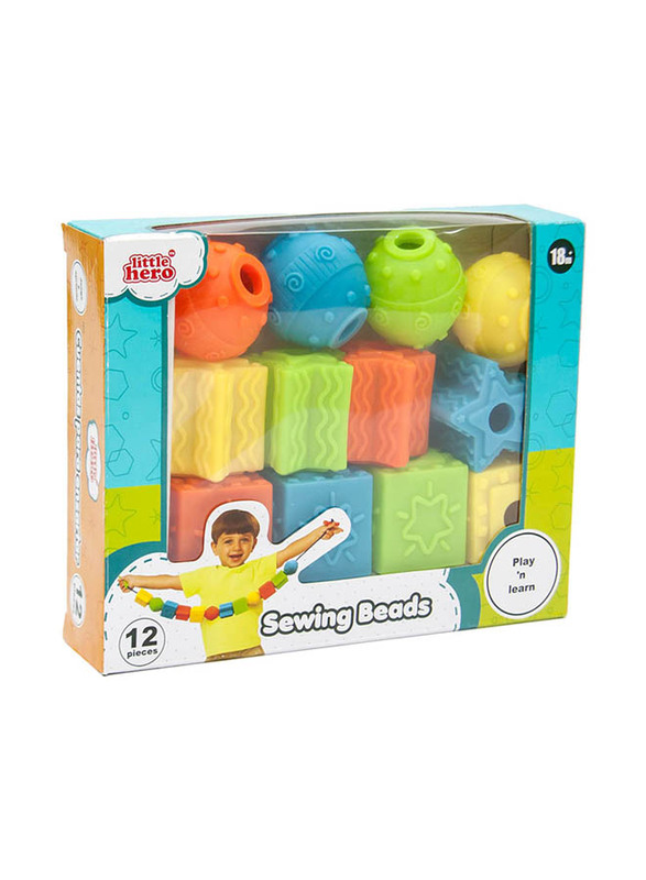 Little Hero 12-Piece Sewing Beads, Multicolour