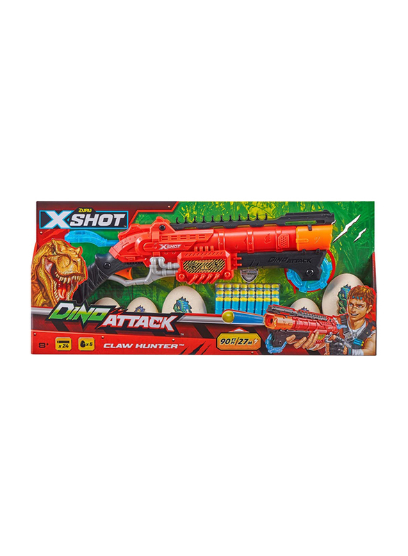 X-Shot Dino Attack Eliminator Set with 2 Medium Eggs, 4 Small Eggs, 24 Darts, 31 Pieces, Ages 8+, Multicolour