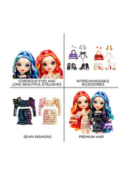 Rainbow High Twins Laurel & Holly De'Vious Fashion Dolls with Accessories Set, 24 Pieces, Ages 6+, Multicolour