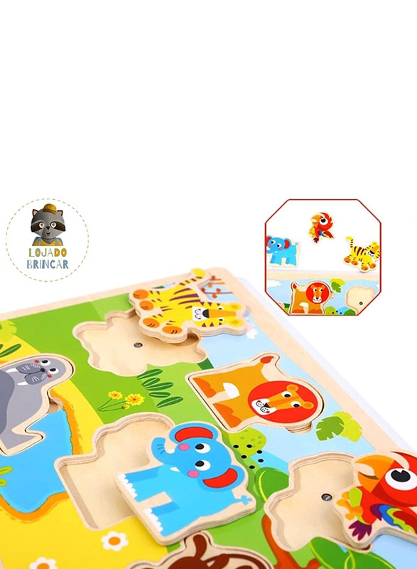 Tooky Toy Wooden Animals Sound Puzzle Set, Ages 3+