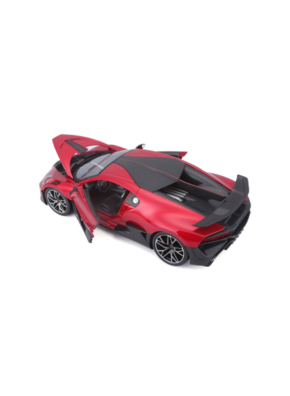 Bburago Bugatti Divo Diecast Model Car, Ages 3+, Matte Red/Black