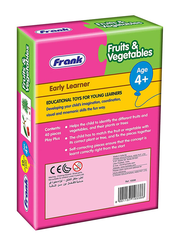 Frank Puzzle Fruits & Vegetables, 20-Piece, Ages 4+