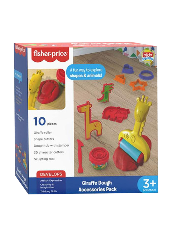 Fisher Price Giraffe Dough Accessories Pack, 10 Piece, Ages 3+