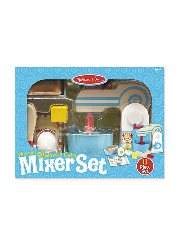 MELISSA & DOUG Make-A-Cake Wooden Mixer Set Ages 3+ 772098403