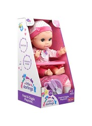 Baby Maziuna Little Darlings Feed & Giggle Playtime 12" Doll with Accessories, 8-Piece, For Ages, 3+ Years