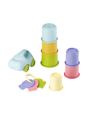 Playgo Sustainable Plastic My First Stack Cup Keychain Hippo Car Activity Set, Ages 6+ Months