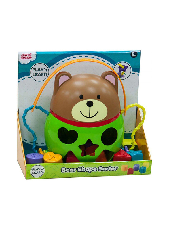 Little Hero 10-Pieces Bear Shape Sorter Bucket, Multicolour