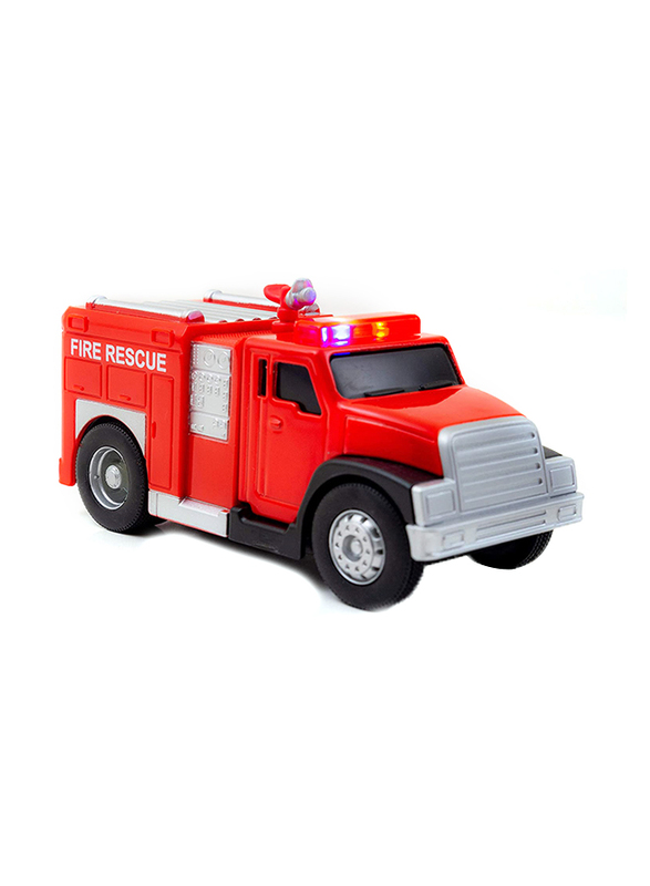 Maisto Fresh Metal Team Rescue Fire Truck with Lights, Ages 3+, Red