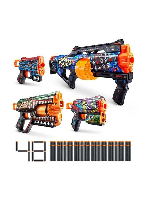 X-Shot Mix Combo Last Stand & Griefer With Flux And Menace Dart Guns, Multicolour, Ages 3+