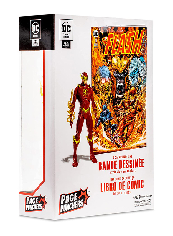 DC Direct 7in Figure with Comic The Flash Wv2 The Flash (Barry Allen), Multicolour, Ages 12+ Months