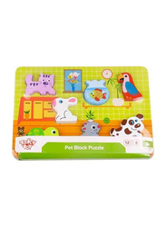 Tooky Toy Wooden Chunky Pet Puzzle Set, Ages 3+