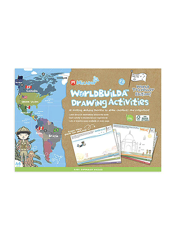 Micador Jr Worldbuilda Drawing Activities Pad, Ages 3+