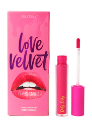 DillyDilly Cosmetics Love Velvet Moisture Liquid Lip Gloss Step 2. CRUSH / 0.15 oz