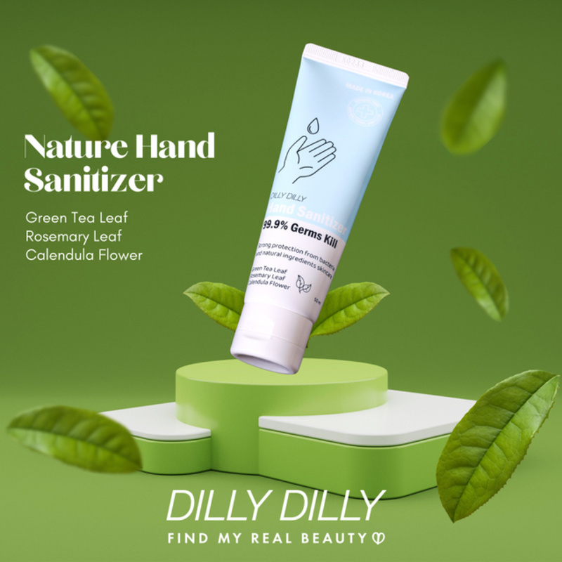 DillyDilly Cosmetics Moisturizing Fressia Scent Hand Sanitizer Tube Gel, 50ml 