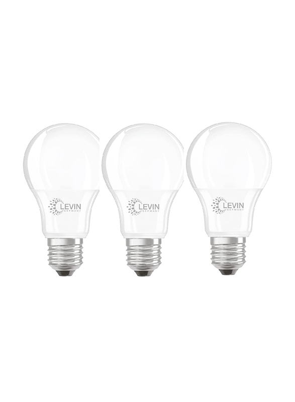 Levin LED Bulb, 12W, 6500K, E27, 3 Pieces, Cool White