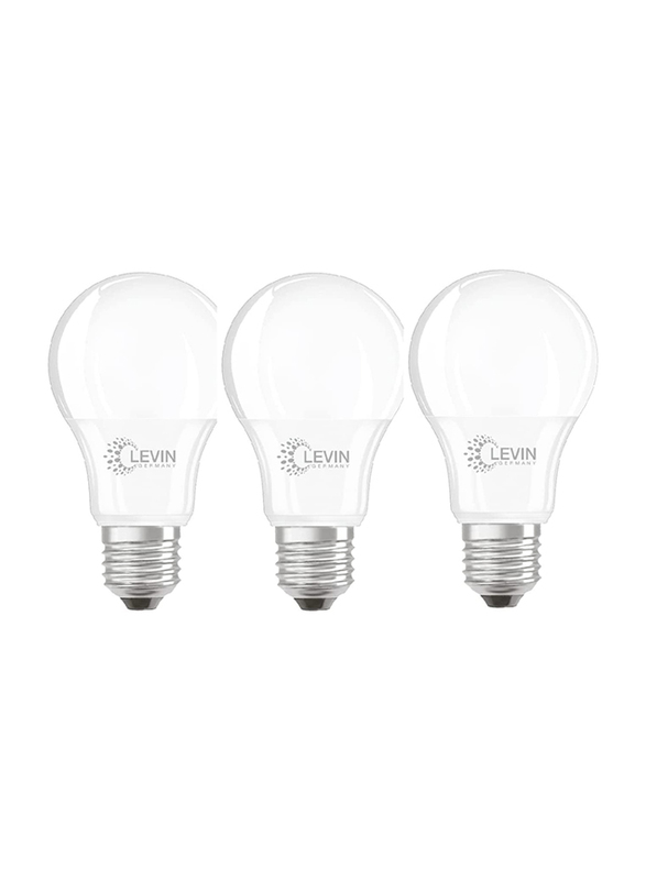 Levin LED Bulb, 9W, E27, 6500K, 3 Pieces, Cool White