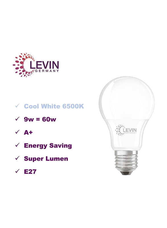 Levin LED Bulb, 9W, E27, 3000K, Warm White