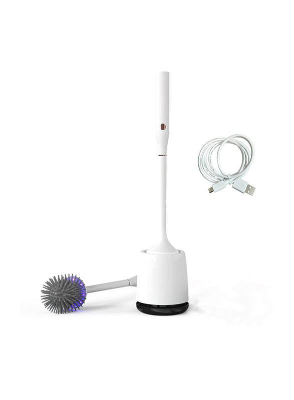 

Doqo Rechargeable Electric Silicone Toilet Cleaner Brush Set, White