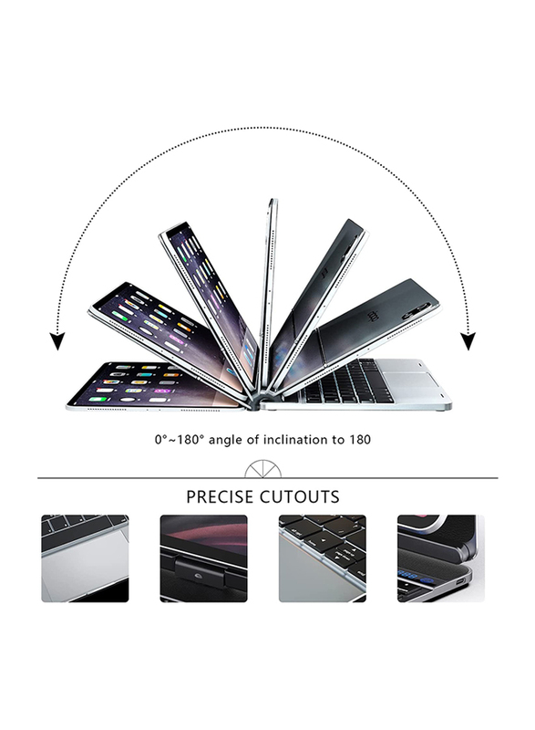 Doqo Wireless Smart 360 Aluminium Keyboard Case for Apple iPad Pro 11/10.9-Inch, Spacegray