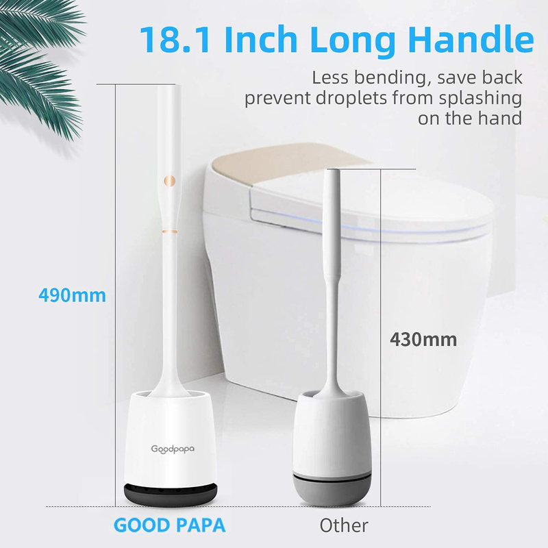 Doqo Rechargeable Electric Silicone Toilet Cleaner Brush Set, White
