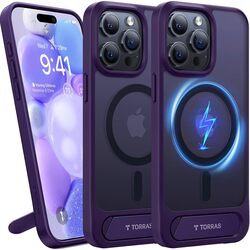 Torras UPRO Pstand Series (X00FX1250) Case For  iPhone 15 Pro Dark Purple