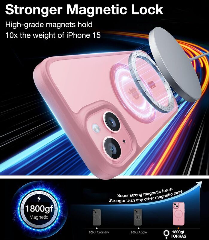 Torras Guardian Magnetic Series (X00FX0869) Case For iPhone 15 Light Pink