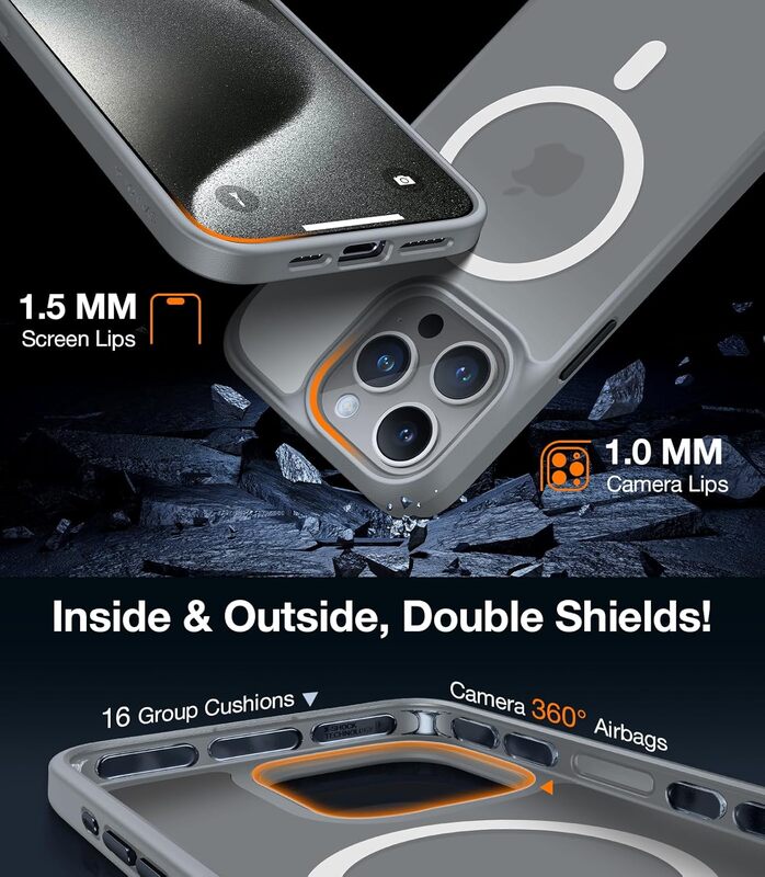 Torras Guardian Magnetic Series (X00FX0875) Case For iPhone 15 Pro Titanium Grey