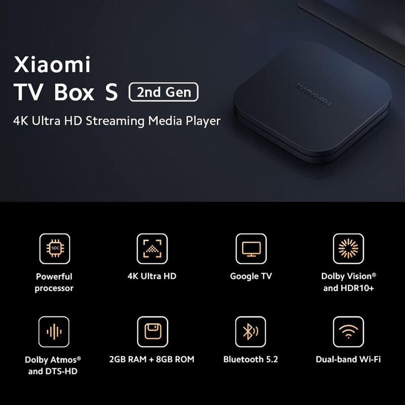 Xiaomi TV Box S (2nd Gen) 4K Ultra HD Streaming Media Player