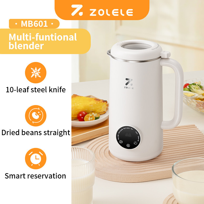 ZOLELE MB601 Multi-Funtional Juice Blender & Electric Kettle with 10 Stainless Steel Blades, 4 Blending Modes & 600ml and Capacity BPA-Free - White