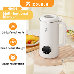 ZOLELE MB601 Multi-Funtional Juice Blender & Electric Kettle with 10 Stainless Steel Blades, 4 Blending Modes & 600ml and Capacity BPA-Free - White