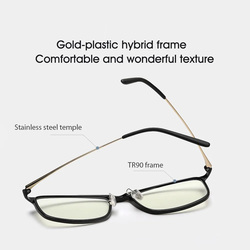 Xiaomi Full Rim Rectangle Black Computer Glasses for Unisex, Transparent Anti Blue Ray Light Lens, HMJ01TS