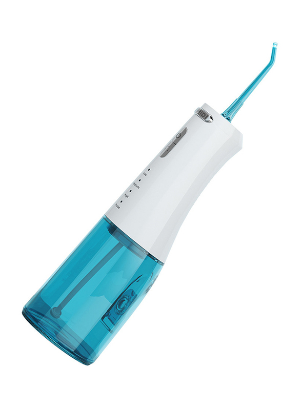 Bomidi Portable Oral Irrigator 360 Rotatable Nozzle, 300ml, White/Blue