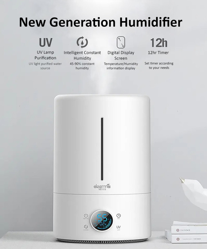 Deerma Touch Display Smart Humidifier, 5L, F628S, White