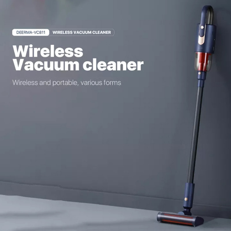 Deerma 0.6L Wireless Handheld Vacuum Cleaner, 138W, VC811, Blue