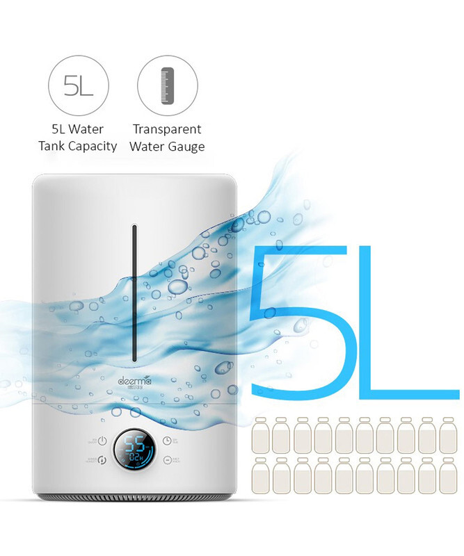 Deerma Touch Display Smart Humidifier, 5L, F628S, White