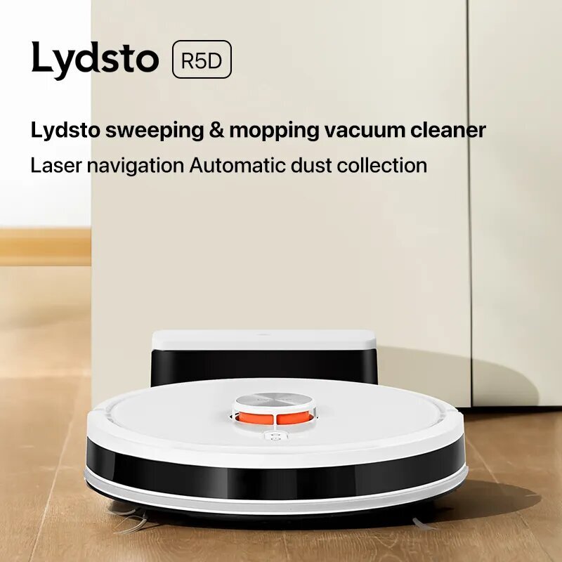 Lydsto R5D 3 in 1 Sweeping & Mopping Vacuum Cleaner With Laser Navigation and Automatic Dust Collection,3000Pa Suction & Advanced Smart Sensor - Black