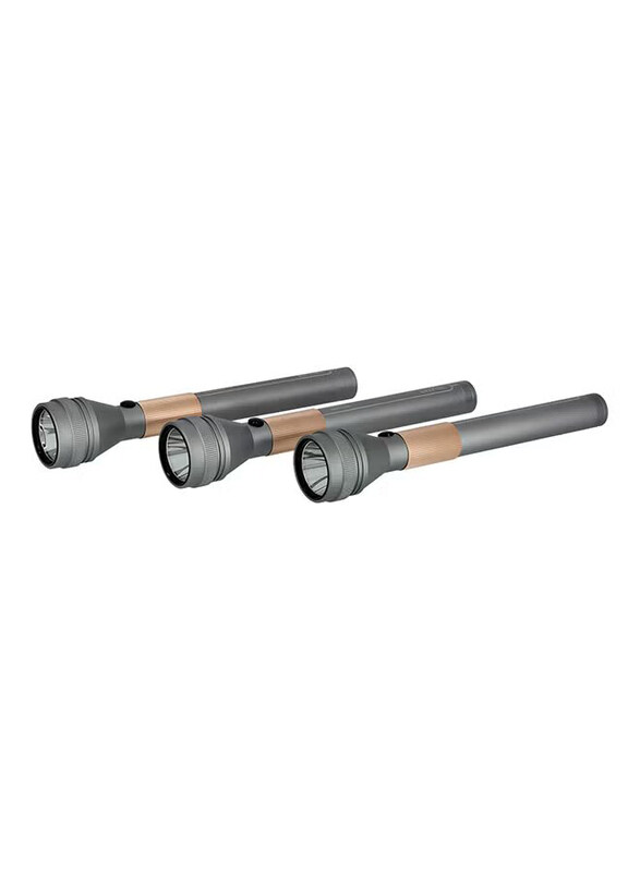 

Krypton LED Rechargeable Flashlight Set, 3 Pieces, Grey/Gold/Black