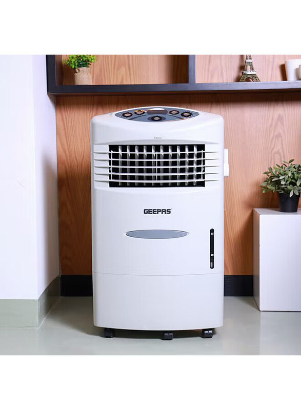 

Geepas 45L Portable Ergonomic Design Air Cooler with 3 Wind Speed, 250W, GAC9495, White/Black