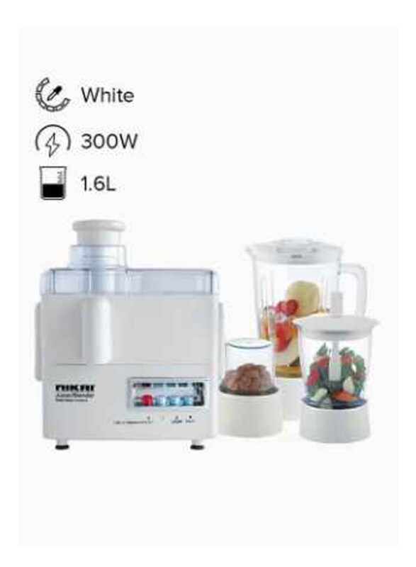 

Nikai 1.6L 4-in-1 Electric Food Processor, 300W, NFP1724N, White