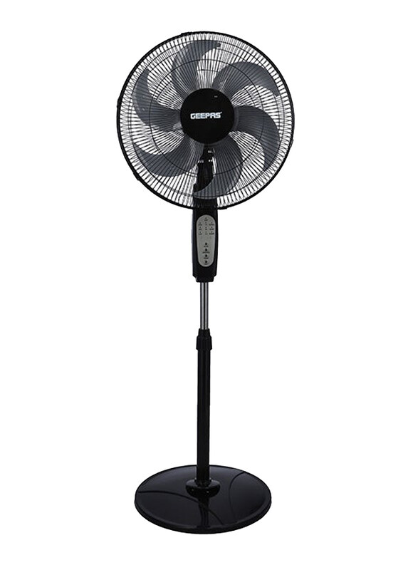 

Geepas 3 Speed Stand Fan with Remote Control, GF21112, White/Black