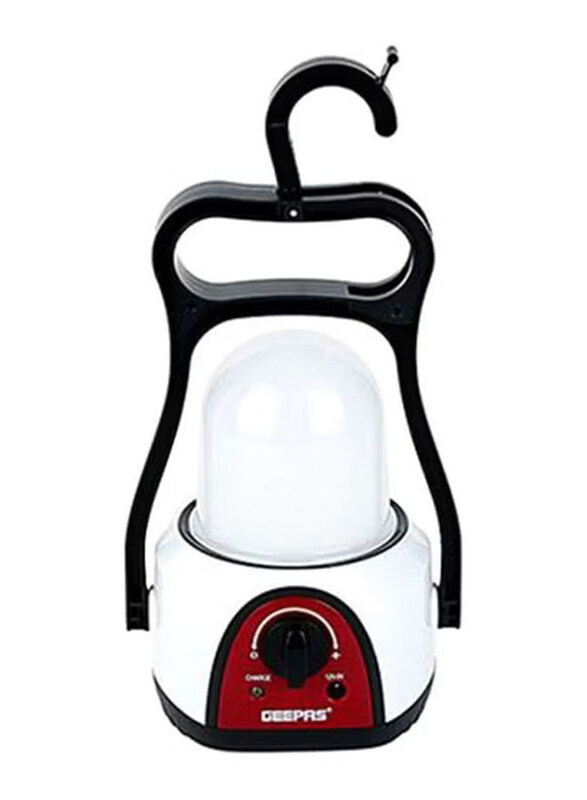

Geepas Rechargeable LED Lantern With Handle, GE5562, White/Red/Black